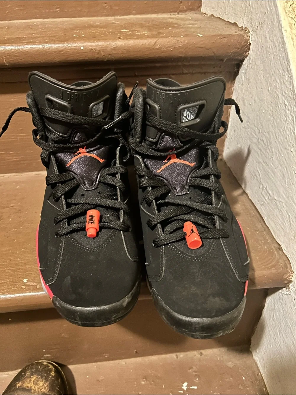 Jordan Black and Red High-Top Sneakers